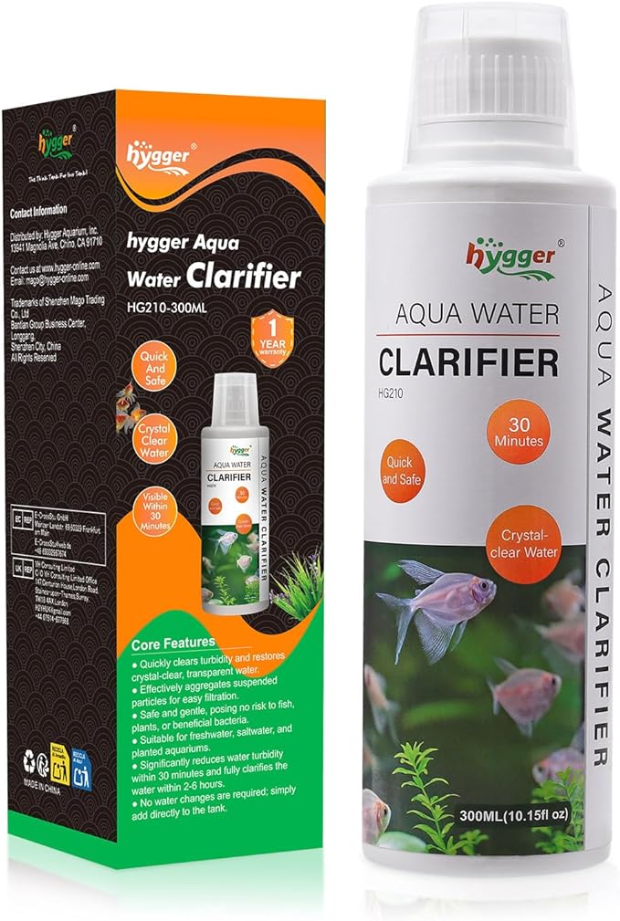hygger Aquarium Water Clarifier, Water Clarifier for Fish Tank, Clears Cloudy Water for Freshwater and Saltwater Tanks, 30...