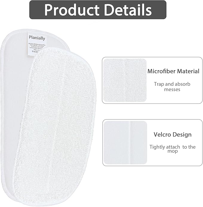 Reusable Steam Mop Pads Set, 5 Pack Steam Mop Pads & 5 Universal Microfiber Cloths, Compatible with KGHKGH, Sprobil, Rvwsx Steam Mops or Cleaners, Washable Replacement Pads for Floor Cleaning