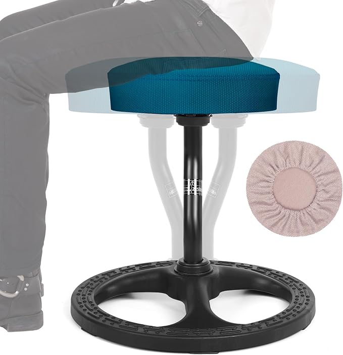 Upaloop ADHD Chair for Kids, Yoga Chairs for Adults, Wobble Stool Active Flexible Seating Desk Chair with Non-Slip Base and Washable Seat Cover for Stability, Balance, Yoga, Office, School, Classroom