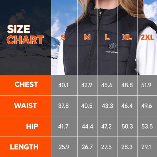 SNOW LEOPARD Women’s Heated Vest with Battery Pack Included 7.4V / 16000mAh, Lightweight Electric Vest