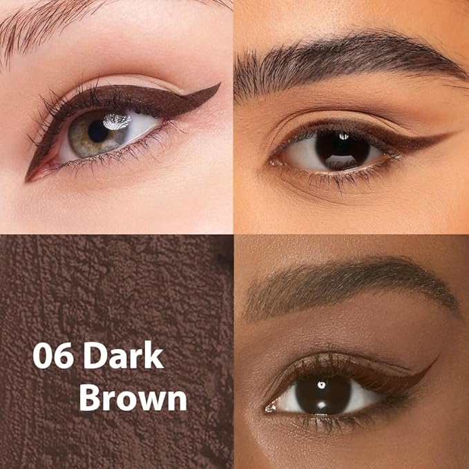 Kaely Dark Brown Waterline Pencil Eyeliner, Sharpenable Multi-Use Gel Eyeliner Pencil, Eye Liner Waterproof Smudge proof, Smooth Eye Makeup Liners, delineador de ojos contra el agua, 06