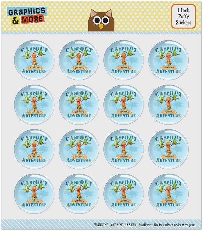 Campout Fishing Adventure Dinosaur Train Puffy Bubble Dome Scrapbooking Crafting Sticker Set