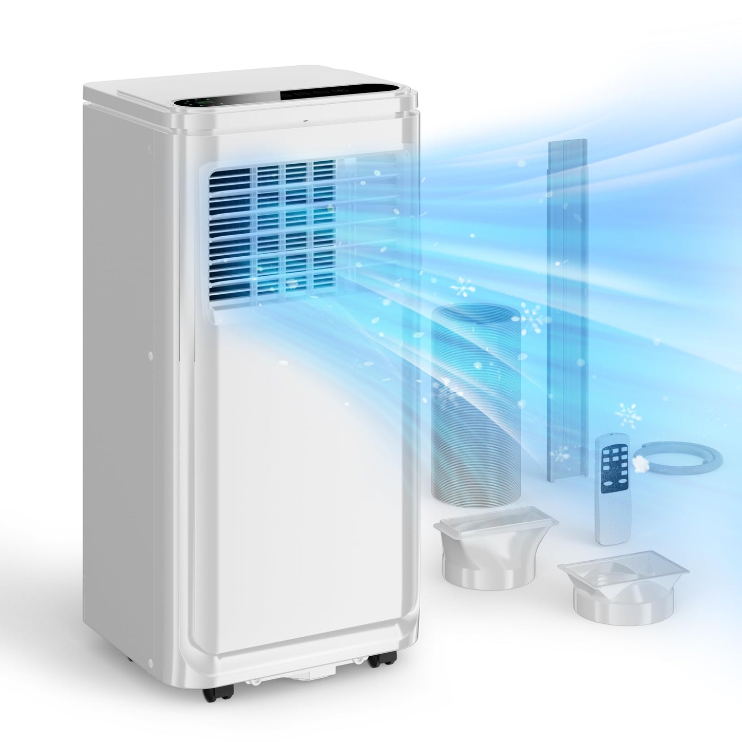 Uthfy 10,000BTU Portable Air Conditioners, 4-in-1 Air Conditioner with Cooling, Fan & Dehumidifier and Sleep, 4 Modes, 24H Timer, Window Kit Included, Portable AC Units for Indoor Room, Bedroom Use
