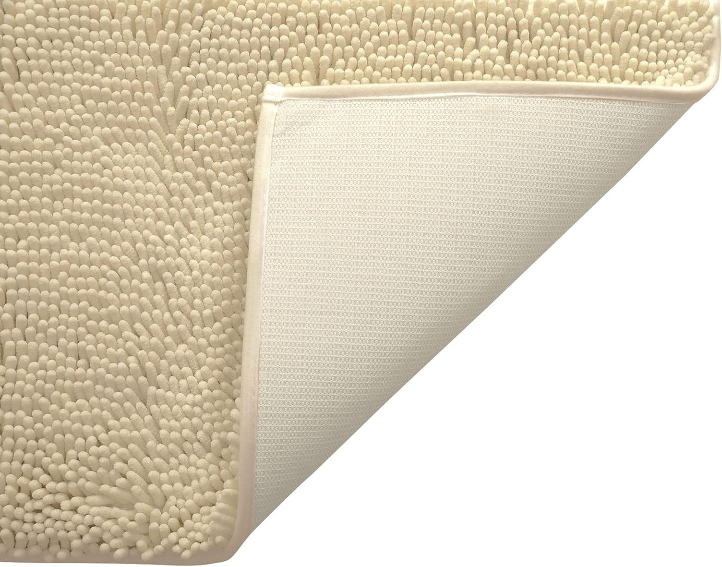 Non-Slip Bath Rug,Extra Soft Microfiber Bedroom Shag Carpet with Anti-Slip Backing,Water/Dust Absorbent Fast Dry Shower Mat,Sound Insulated Stairs Pad,Machine Washable (Beige,23 x 35 Inches)