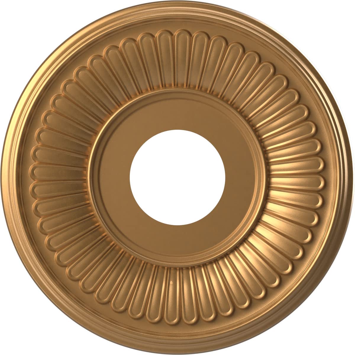 Ekena Millwork Cmp13Bebgl Berkshire Thermoformed Pvc Ceiling Medallion (Fits Canopies Up To 5 3/4), 13Od X 3 1/2Id X 3/4P, Brigh