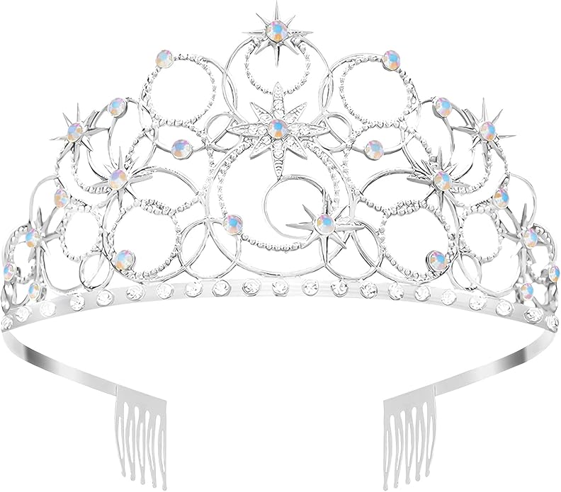 Civlory Princess Crown Tiaras for Women Stellar Costume Girls Wicth Merch Hat Accessories for Halloween Party Favors Dress...