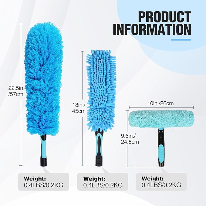 Lineslife High Ceiling Duster Kits,Extendable Reusable Cobweb,Window Cleaning Squeegee,Ceiling Fan Duster,Boat Hook, for High Roof and Glass Surfaces