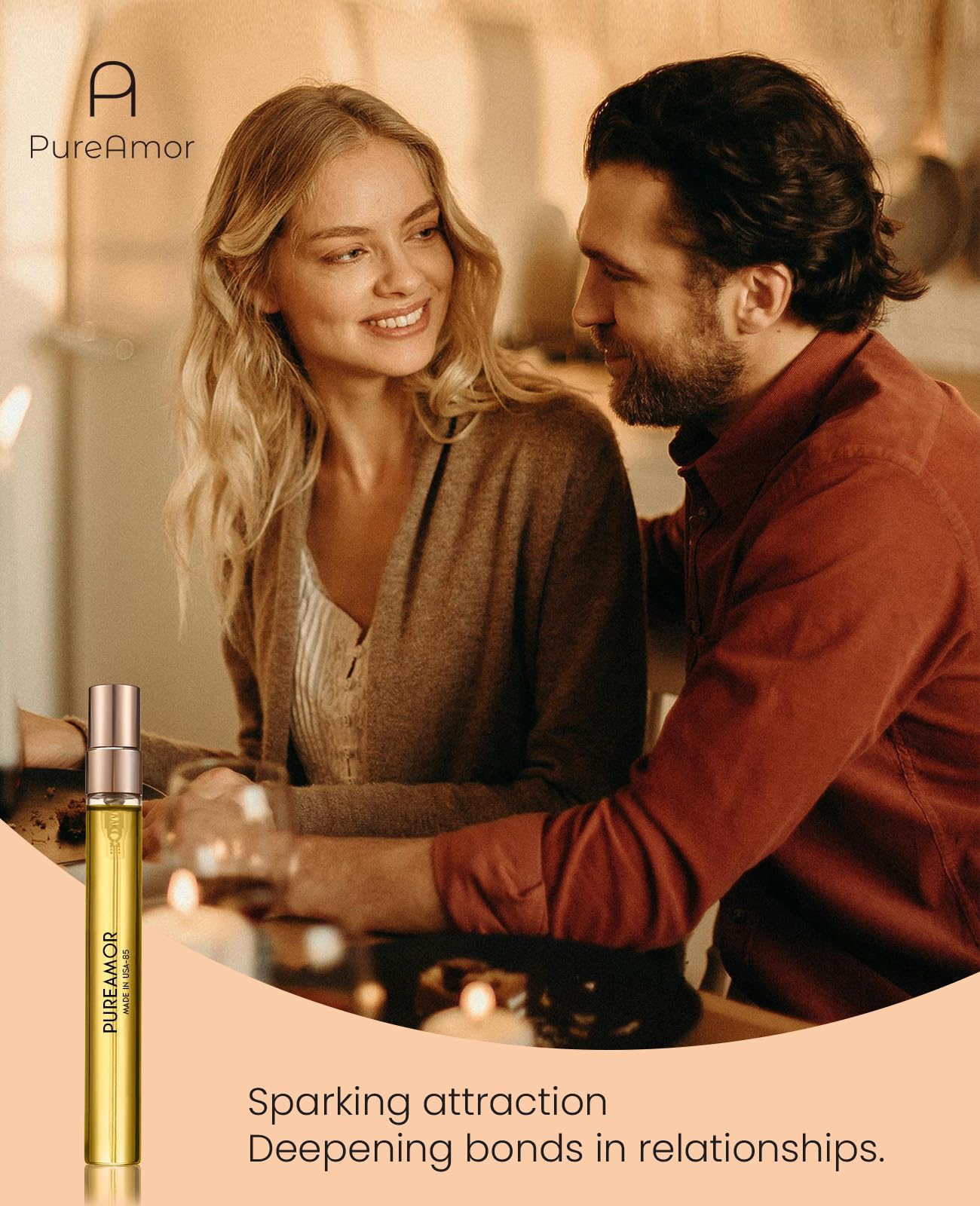 PUREAMOR Pheromones Perfumes for Women, Cool Breeze White Floral Scent, Bergamot, Jasmine, Tuberose&Rangoon Creeper,0.34 fl. Travel Size Perfume,Pheromone Cologne(BLOOMSY)