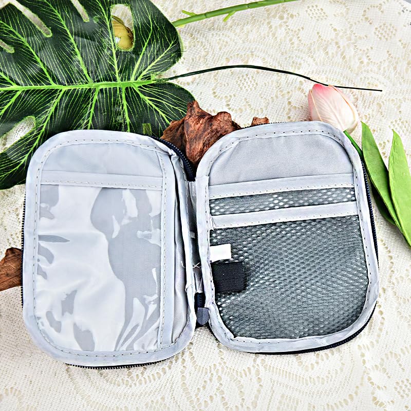 Portable Medical Kit First Aid Bag Small Medicine Organiser Travel Medical Pouch for Women Men Blue Medicine Case Holiday ...