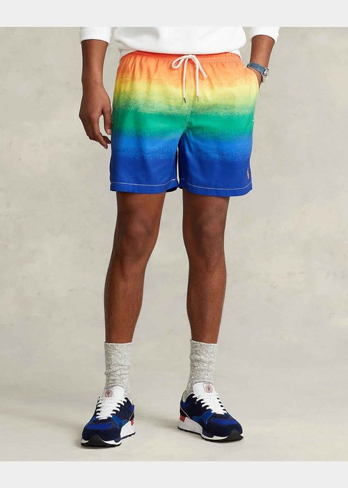 POLO RALPH LAUREN Men's Traveler Classic Swim Trunk (Rainbow, L)