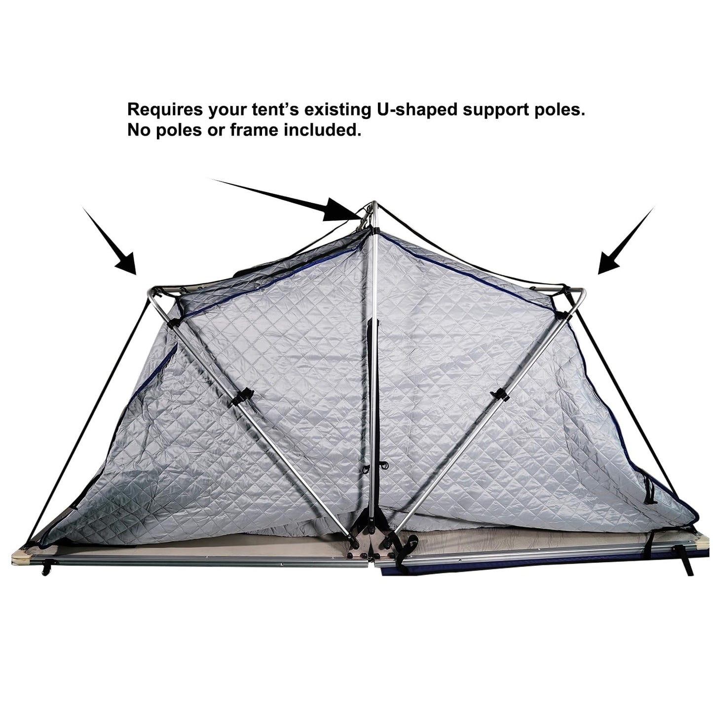 Winter Insulation Liner for Soft Roof Top Tent – 3-Layer 210D Polyester + Cotton – Fits 56" Width Soft-Shell Folding Tents