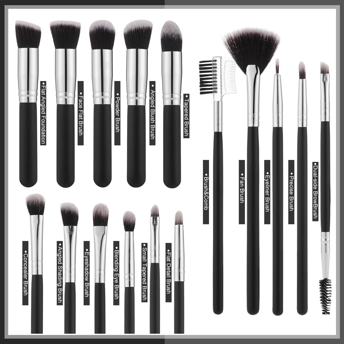39Pcs Makeup Brush Set, Professional Makeup Brushes with Makeup Sponge, Makeup Storage Bag, Cleaning Tools, Powder Puff for Girl