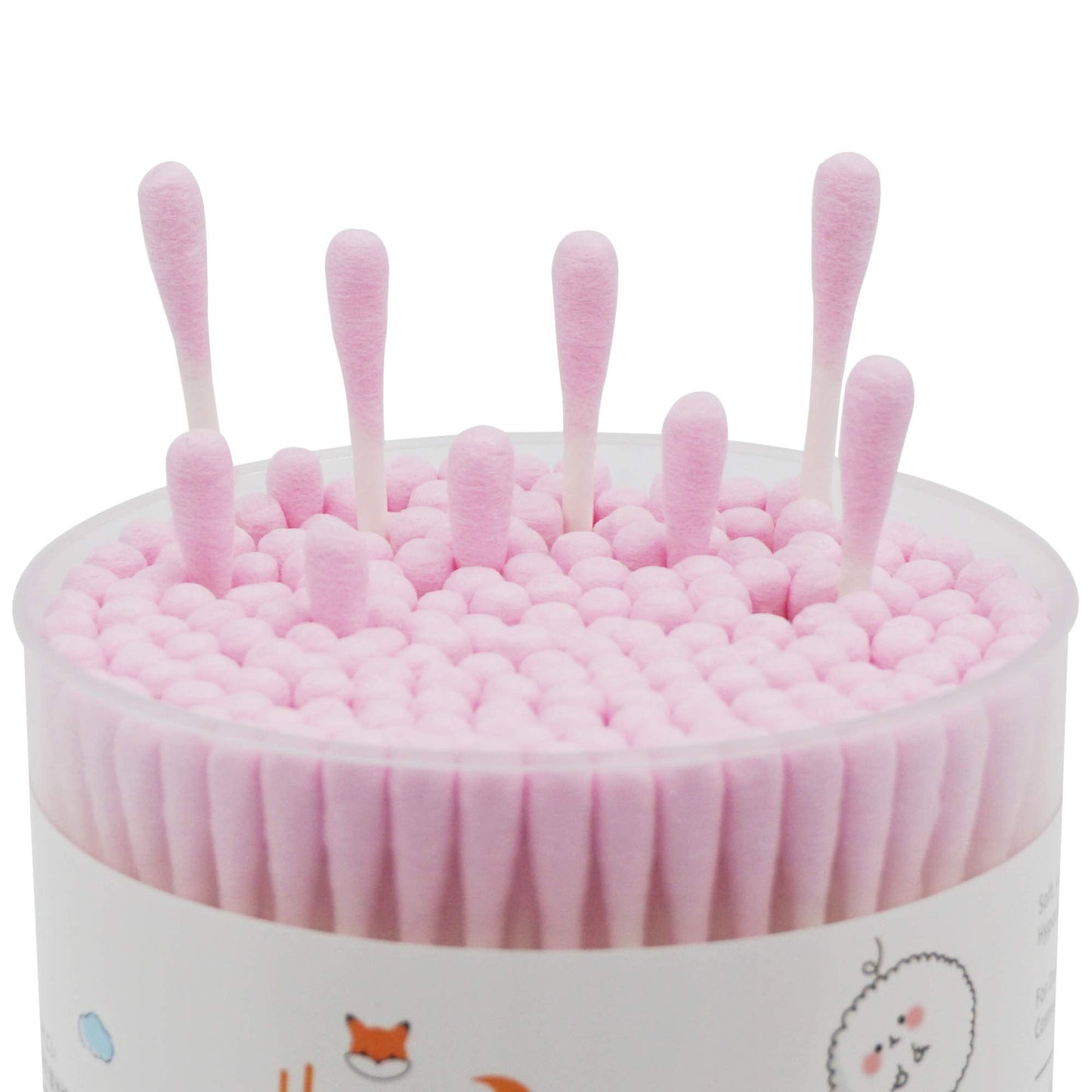 HOMEFOX Pink Cotton Swabs Precision Pointed - 200 Count Pointy Organic Cotton Buds Double Side Tightly Wrapped Cotton Tips Paper