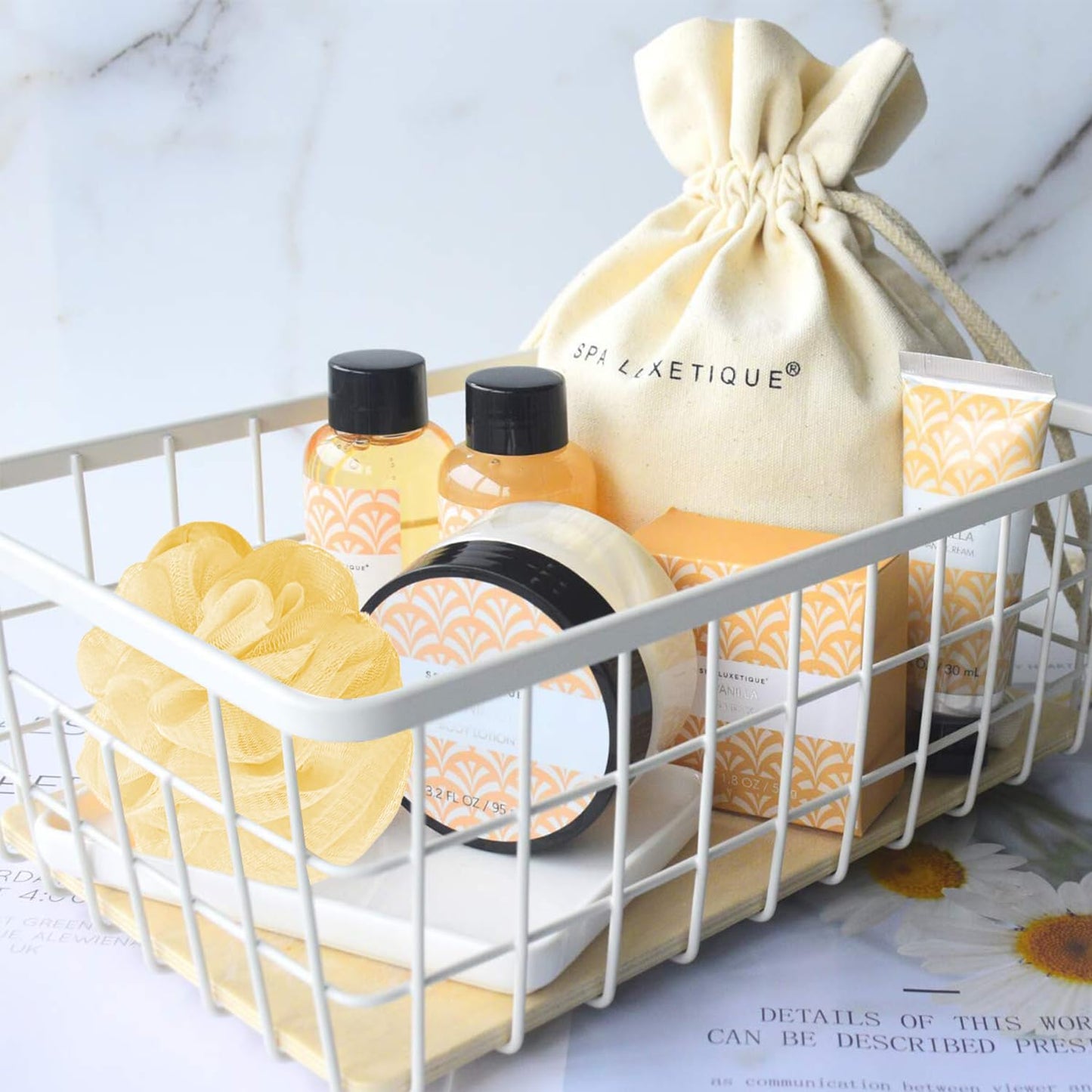 Spa Luxetique Spa Gifts for Women 6pc Vanilla Bath Sets Women Gift With Body Lotion, Shower Gel, Bubble Bath, Hand Cream, Bath and Body Gifts Set, Christmas Gifts