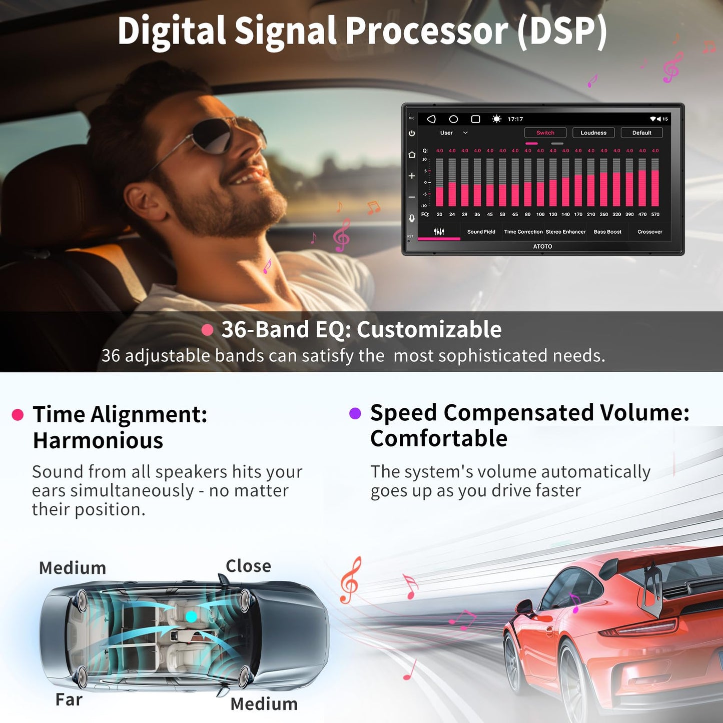 ATOTO A6 PF Android 7" Double DIN Car Stereo, 8-core 2+32GB, Wireless CarPlay & Android Auto QLED Touch Screen, WiFi/BT/USB, AI Chat&GPS Tracking, Dual Bluetooth, DSP/FM/SWC/LRV, MirrorLink,A6G2B7PF