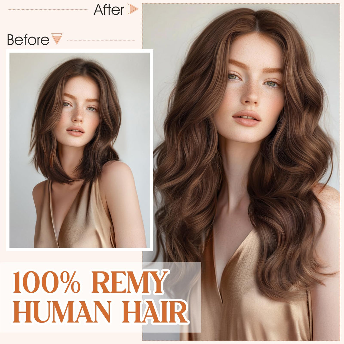 S-noilite Wavy Halo Hair Extensions Real Human Hair,16Inch Invisible Wire Hair Extensions,2 Clips Halo Extensions for Women(Dark