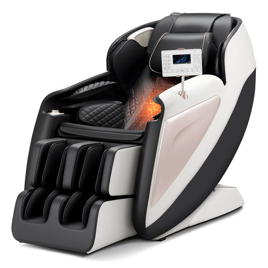 VEVOR Full Body Massage Chair, 3D Zero Gravity Recliner with SL Track, 18 Auto Modes, Heat, Foot Rollers, Armrest Control, LCD Display, 36 Airbags, Retractable Footrest