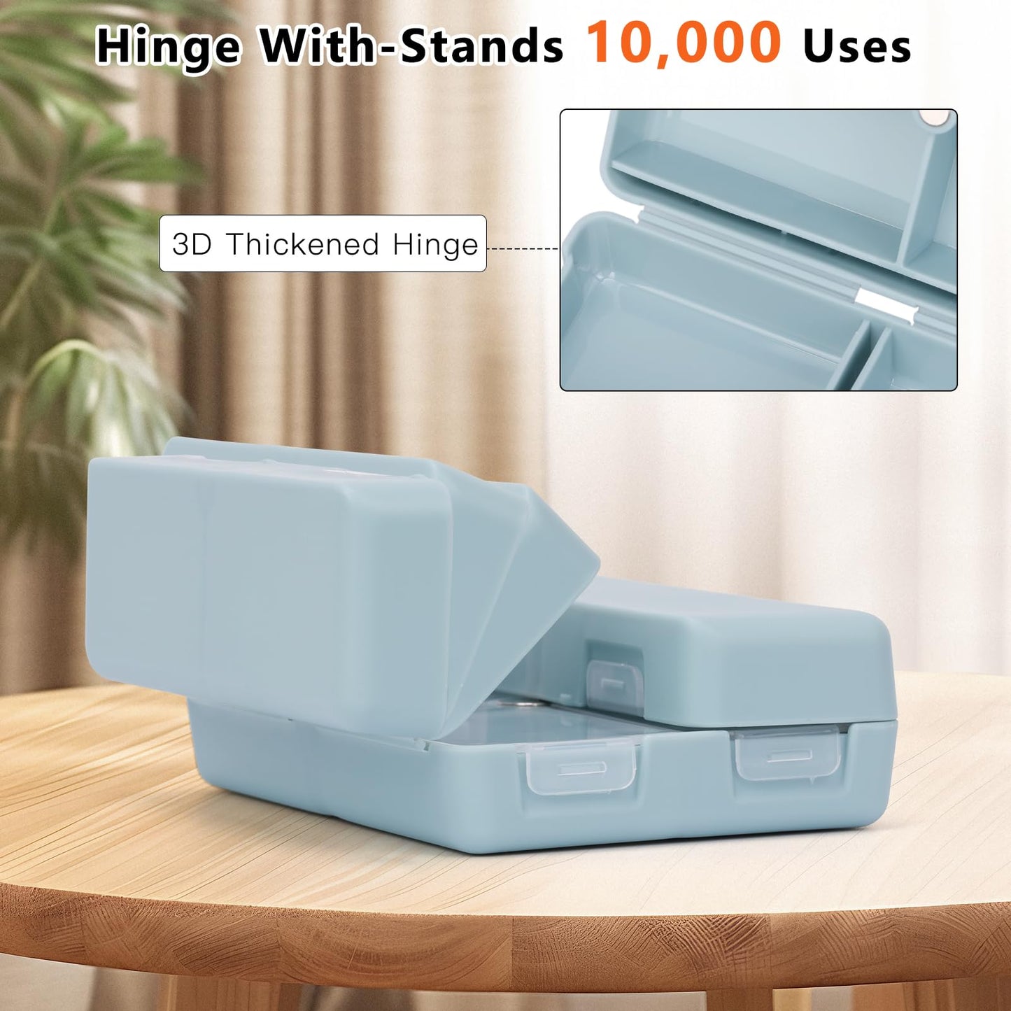 FYY Daily Pill Organizer,2 Pcs 7 Compartments Portable Pill Case Travel Pill Organizer,[Folding Design] Pill Box for Purse Pocket to Hold Vitamins,Cod Liver Oil,Supplements and Medication-Blue