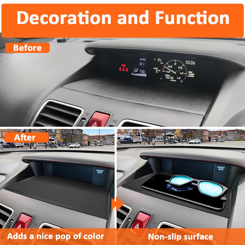 Auovo Dashboard Mats Compatible with Subaru Crosstrek Accessories 2012-2017 Forester 2014-2018 XV Impreza 2012-2016 Car Interior Silicone Dash Pad Liner Tray (Black)
