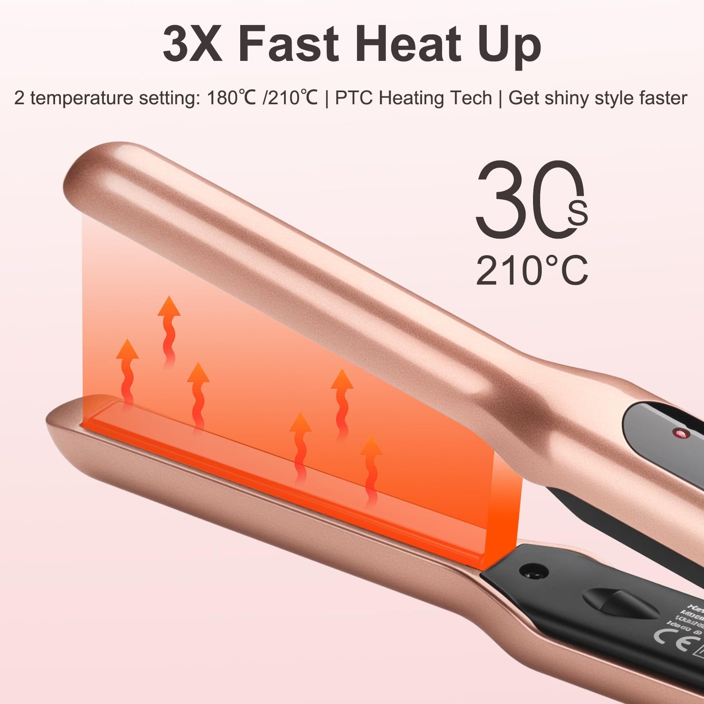 JAETON Small Flat Iron 3/10 Mini Hair Straightener for Short Hair Curling Iron for Edges,Mini Straightener for Travel,Fast Heat