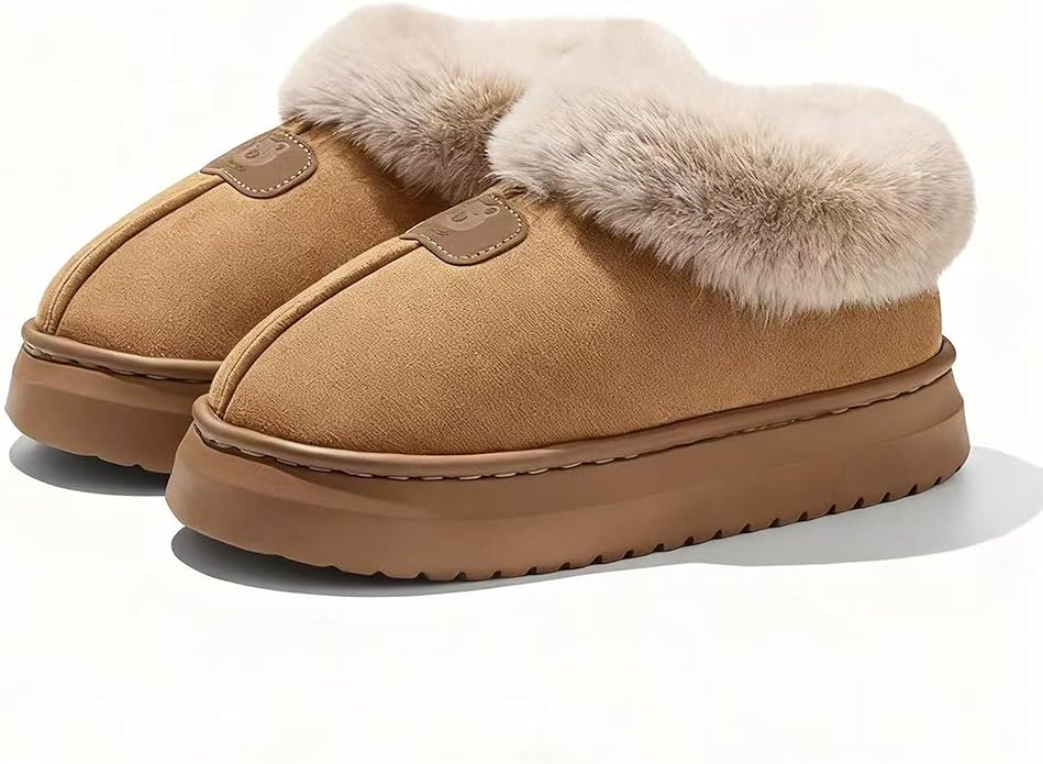 Cozy Slippers for Women Indoor and Outdoor Fuzzy House Shoes with Memory Foam Anti-Skid Sole Suitable for Women Mom Ladies