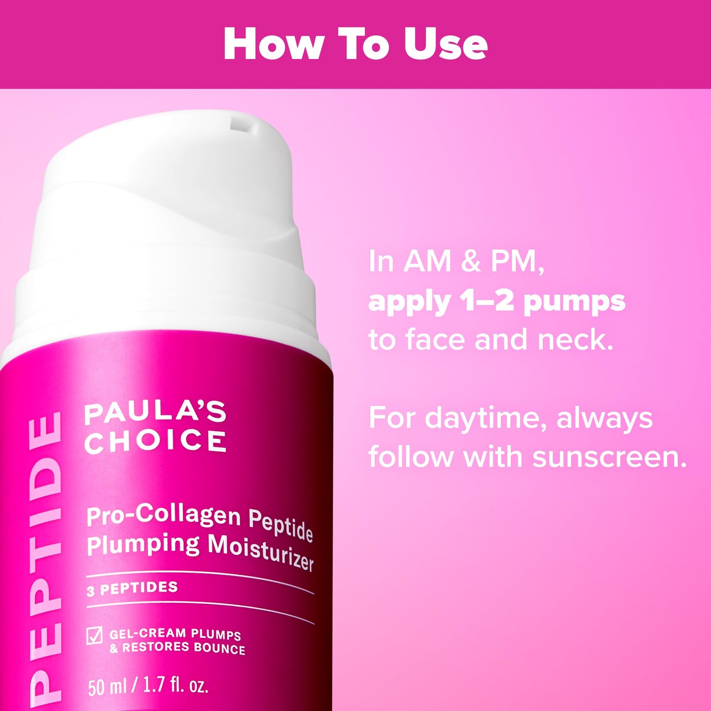 Paula's Choice Pro-Collagen Peptide Plumping Moisturizer, Daily Gel-Cream for Deep Lightweight Hydration, Wrinkles & Loss of Fir