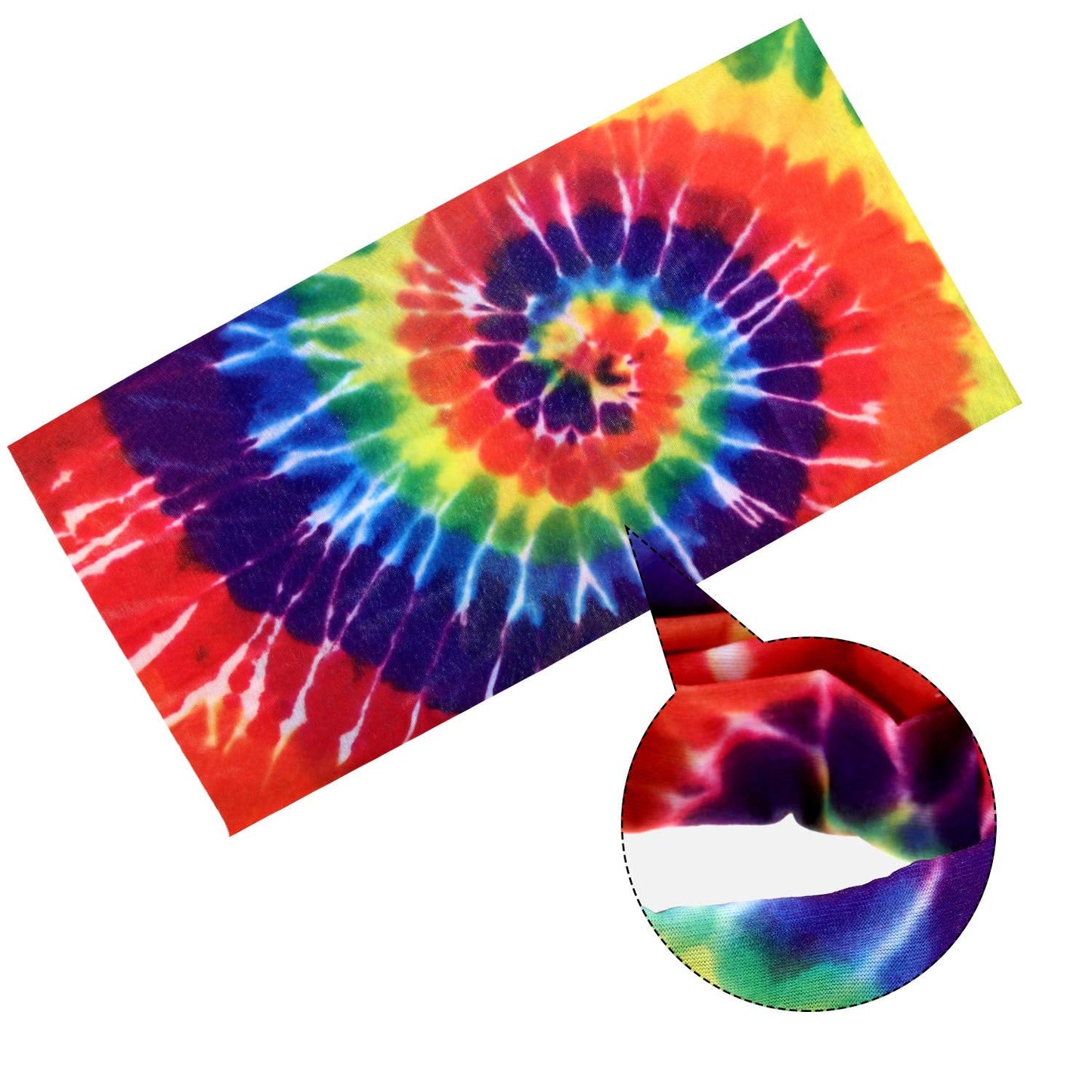 Frienda 3 Pcs Hippie Accessories Costume 70s Tie Dye Rainbow Leopard Outfits, Hippie Headbands for Men Peace Sign Necklace Sunglasses, Rainbow Style