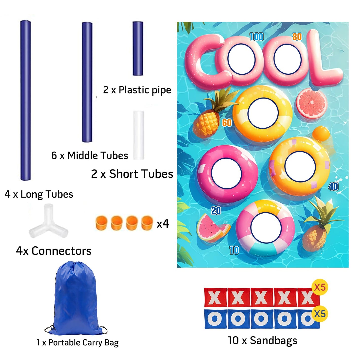 Remit Bean Bag Toss Game, Cornhole Game Set for Kids, Outdoor Fun for Yard Play, Sports & Play Toys for Active Kids 3-8