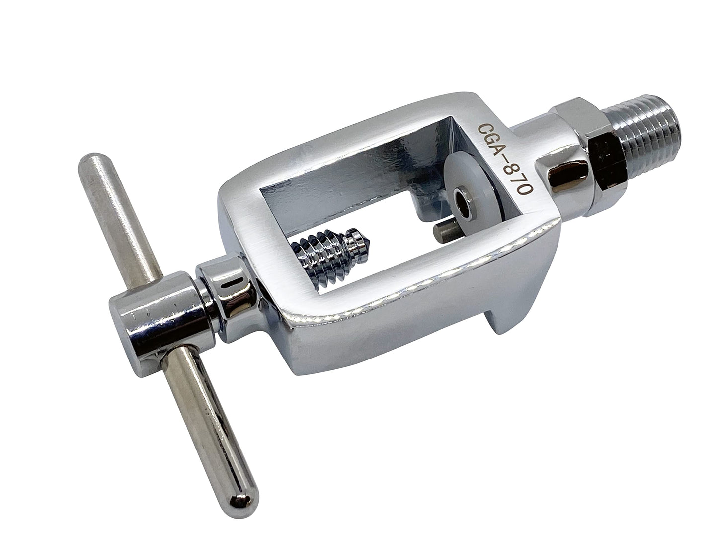 Preece Precision CGA870 Medical Oxygen Fill Yoke x 1/4" Male NPT for Filling Small Portable Oxygen Cylinders, T-Handle