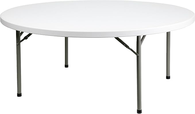 Flash Furniture Elon 6' Round All-Occasion Plastic Folding Event Table, Foldable Portable Banquet Table for Indoor/Outdoor...