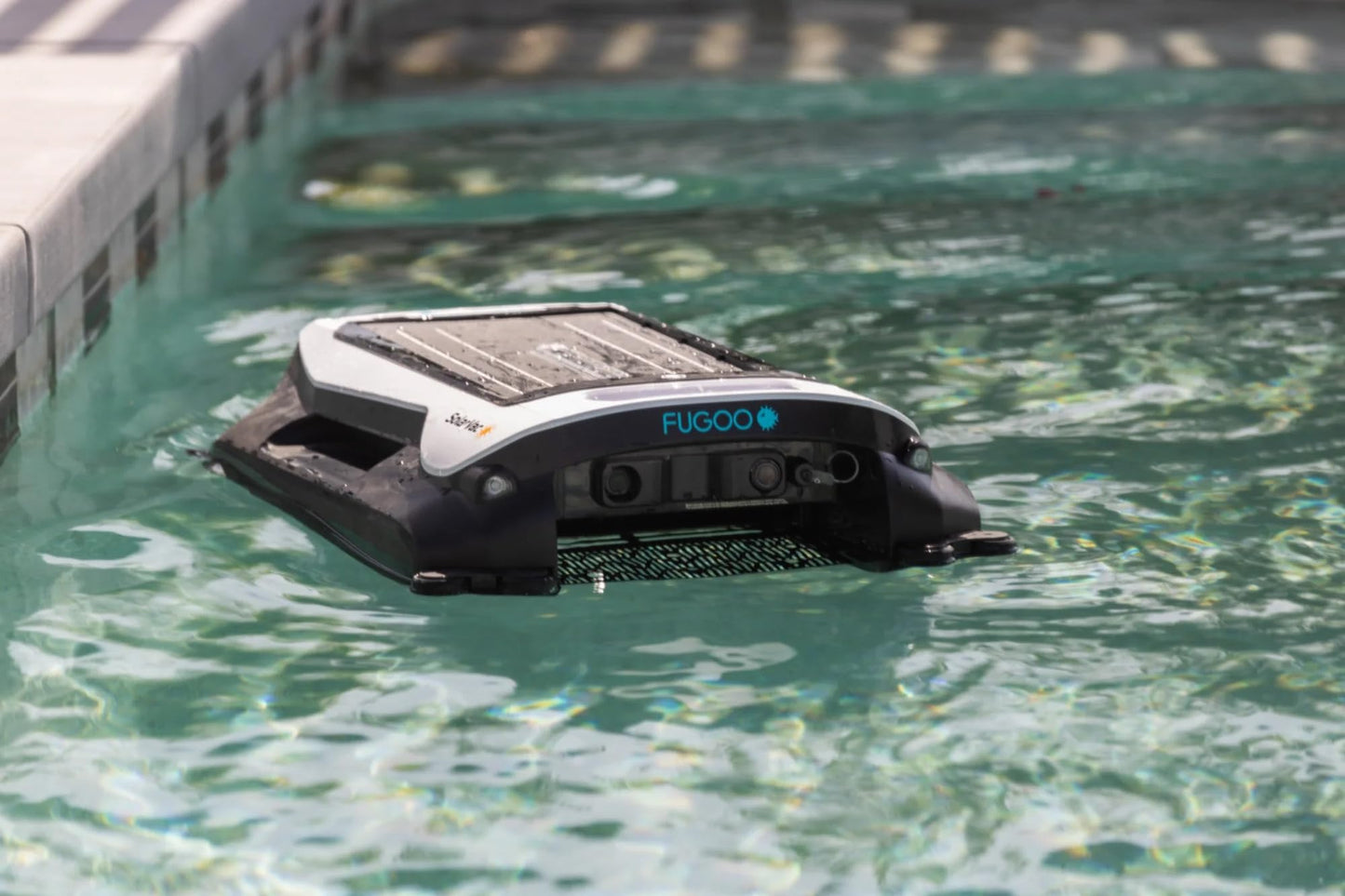 Fugoo SolarVac | Solar Powered Cordless Pool Vacuum Cleaner with Smart App Control, 30+ Hr Battery Life, Four Cleaning Modes, Auto Navigation, Anti-Collision