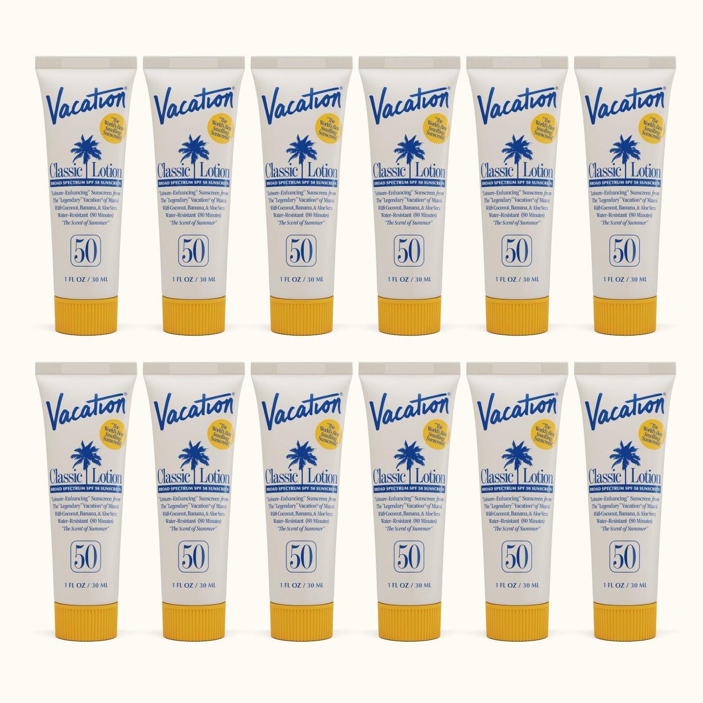 Vacation Mini Classic Lotion SPF 50, Water-Resistant, Mini Sunscreen Bulk Party Favor, Beach Must Haves, Traveling Essentials, S