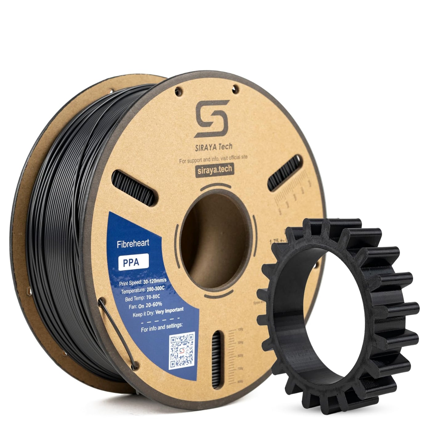 Siraya Tech Fibreheart PPA 3D Printing Filament - High Performance Polyphthalamide Nylon, Extreme Strength & Heat Resistance for