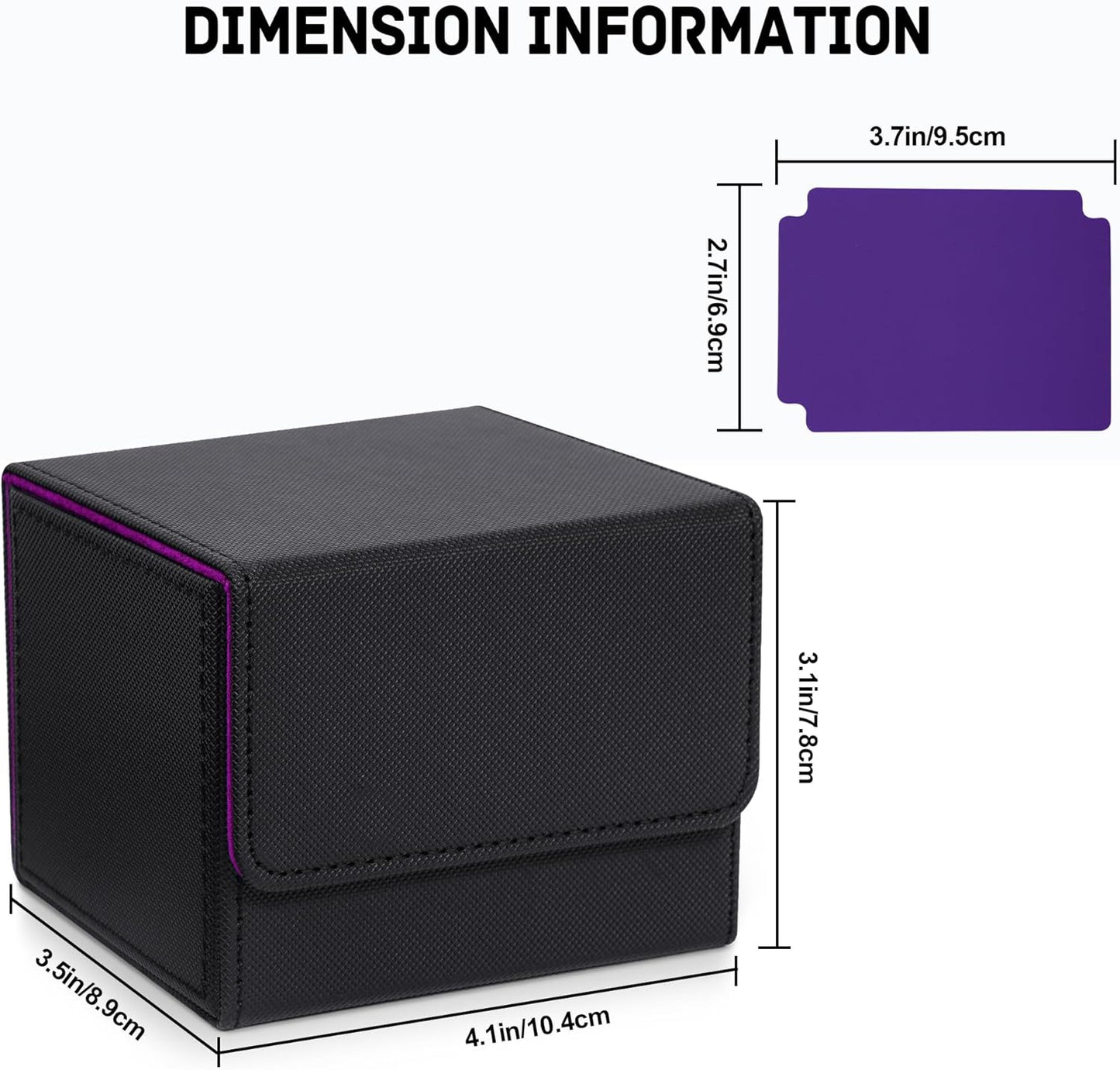ZLCA Card Deck Box for Trading Cards, MTG Commander Deck Box Holds 120+ Single Sleeved, Leather Magnetic Card Storage Case Fits for TCG CCG Magic(Black Set)