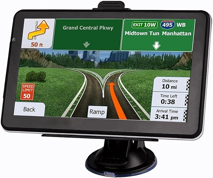 LONGRUF GPS Navigation for Car, Latest 2026 Map 7 inch Touch Screen Car GPS, Voice Turn Direction Guidance, Support Speed ...