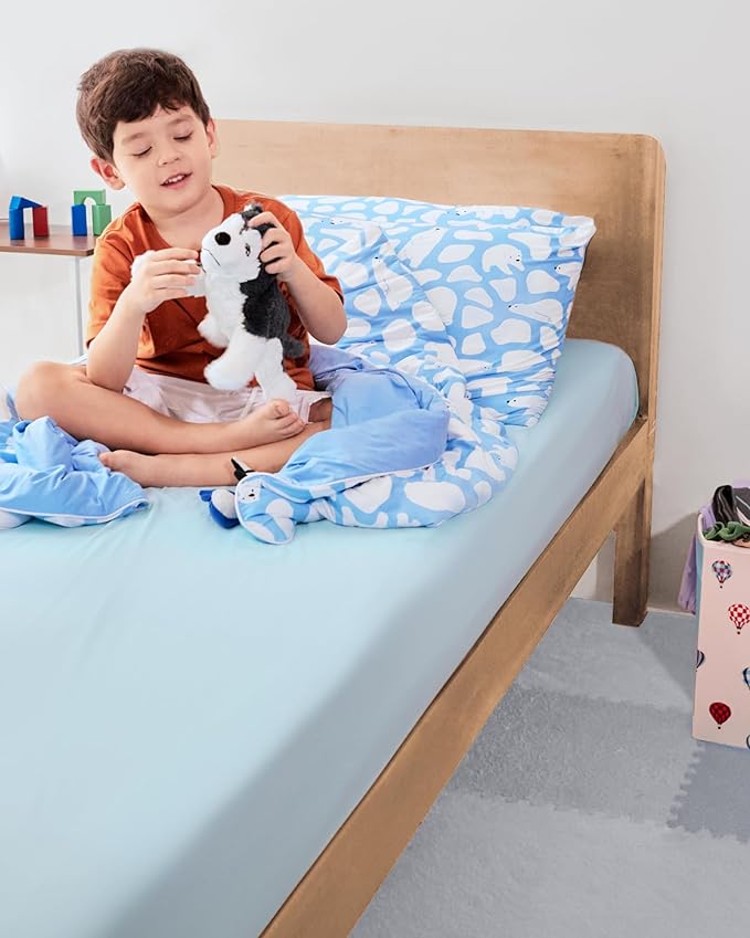 REST® Evercool®+ Fitted Sheet, Twin Size, Light Blue, 13" Deep (up to 15’’), Breathable Bedding for Hot Sleeper and Night Sweats, Bed Sheet with Ionic+ Self-Cleaning Silver Yarn for Sensitive Skin