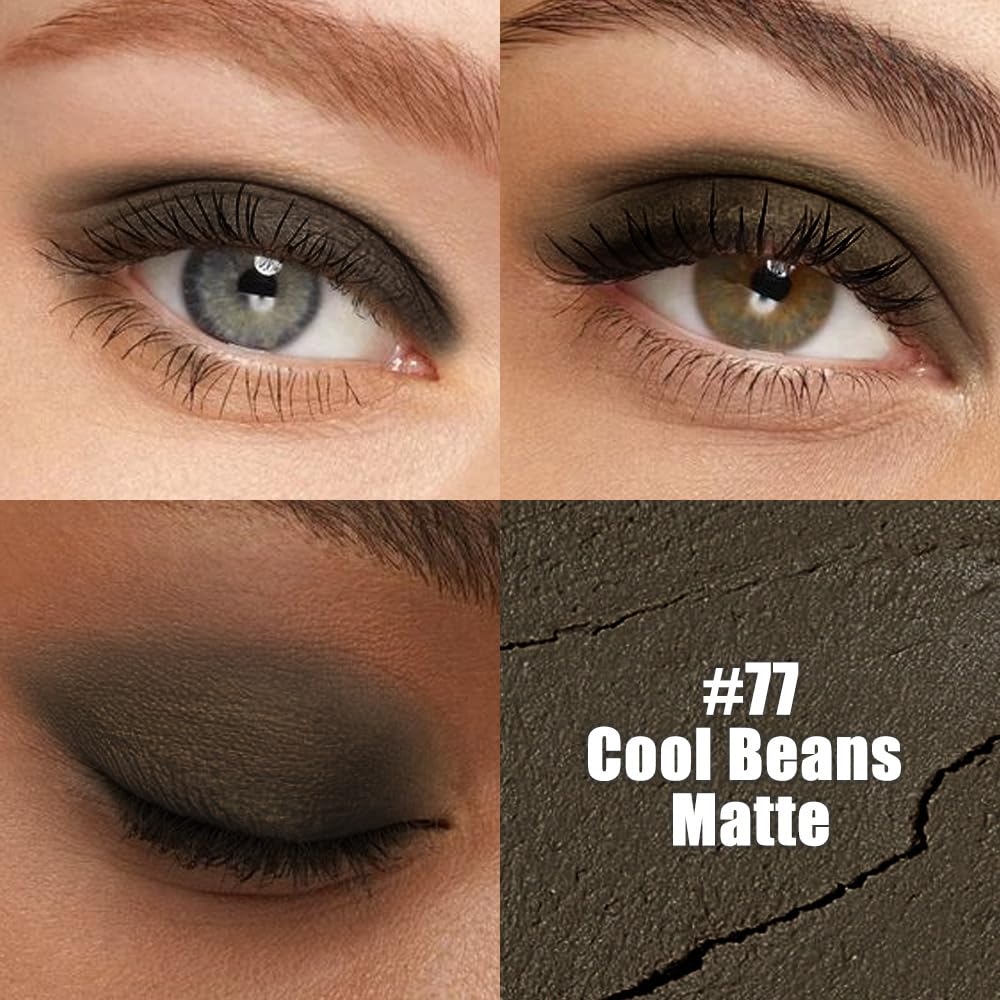 evpct Black Cocoa Matte Cream Eye Shadow Sticks Brightener Pencils for Women, Black Cocoa Silky Eyeshadow Applicator Stick Pen W