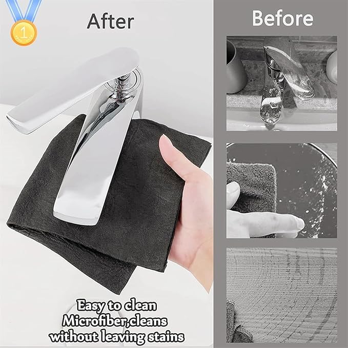 10 Counts Thickened Magic Cleaning Cloth Streak Free Reusable Microfiber, Super Absorbent-Lint-Free Cleaner for Home, Window, Mirror Glass and Cars (10PCS)