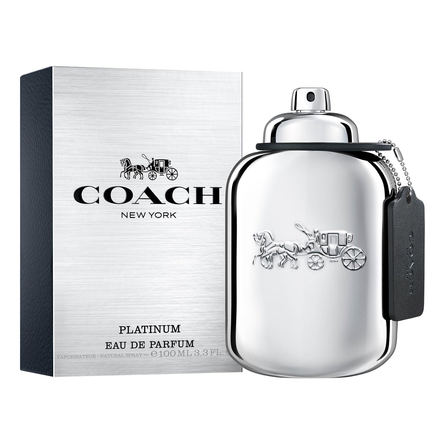 Coach Platinum Eau de Parfum - Long Lasting Fragrance with notes of Pineapple, Clary Sage & Vanilla Leather - Woody & Spicy - 3.