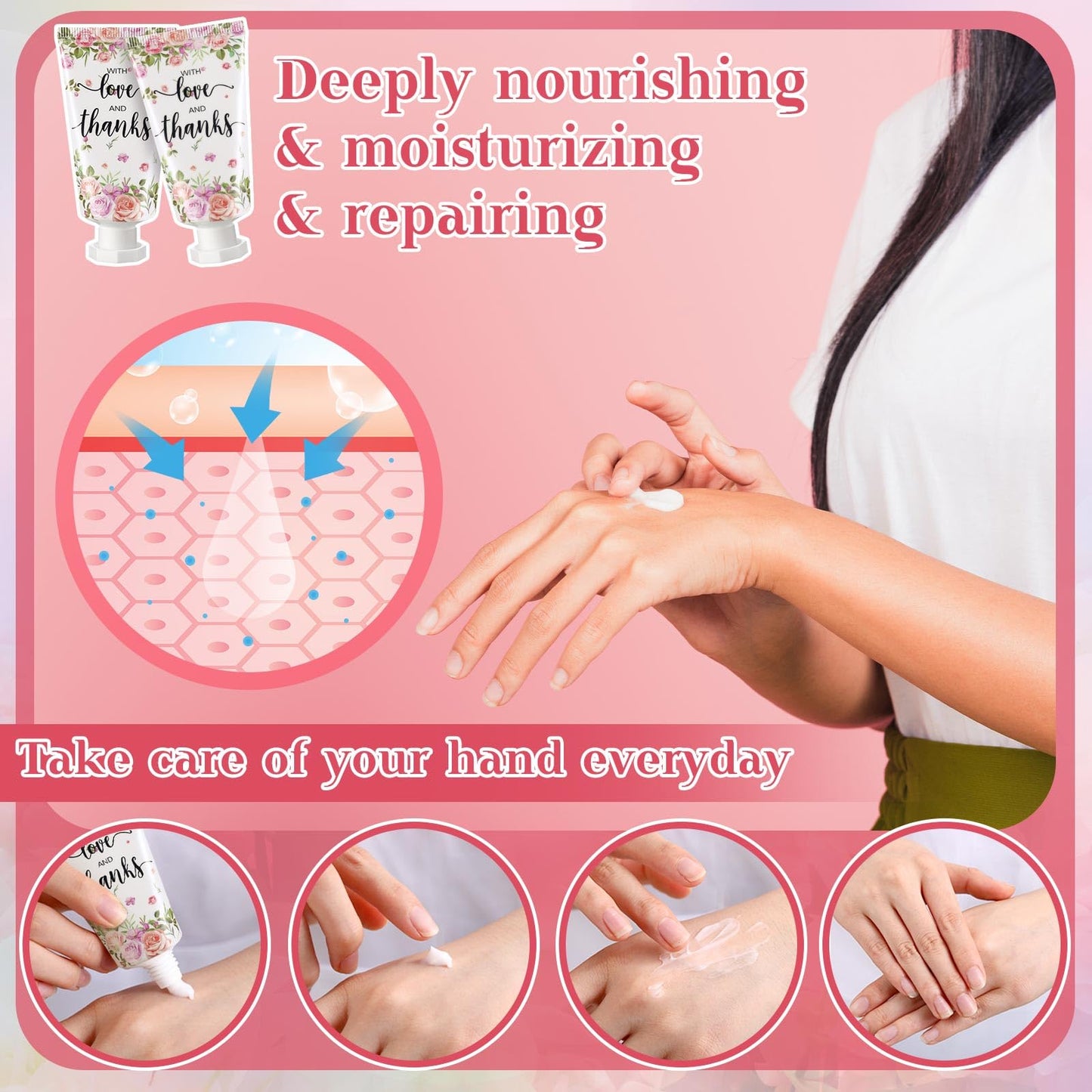 Dansib 48 Sets Baby Shower Hand Cream Party Favors for Guests Gift Bulk Travel Size Hand Lotion Set for Baby Shower Wedding Chri