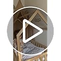 Wonder Space Kids Bed Canopy - Neutral Beige Gingham Checkered Design for Nurseries | Soft Cotton Decorative Tent for Baby...