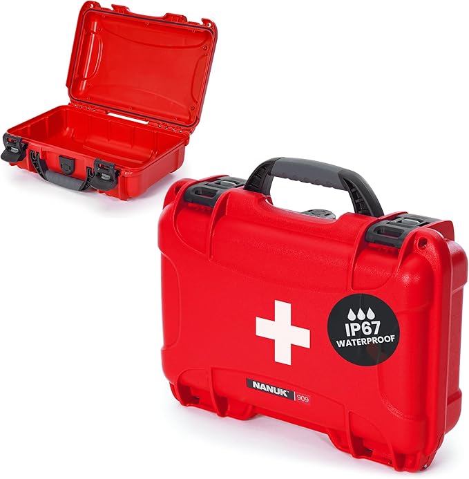 NANUK 909 Waterproof First Aid Box Empty – Durable, Medical First Aid Organizer Case, IP67-Rated, Dustproof, Impact-Resist...