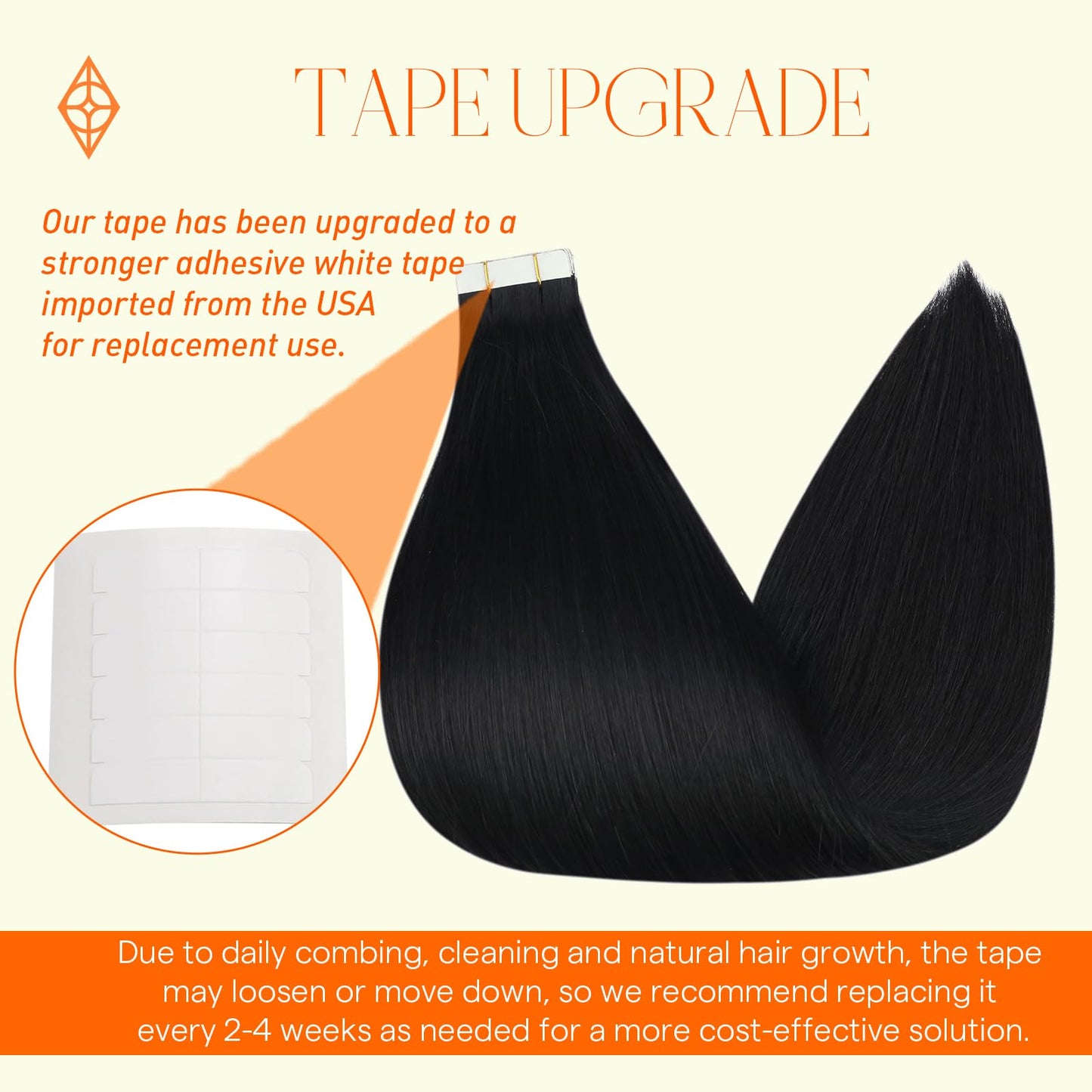 Full Shine Tape in Hair Extensions Human Hair Color 1 Jet Black Tape in Extensions Real Human Hair Skin Weft Tape in Extensions