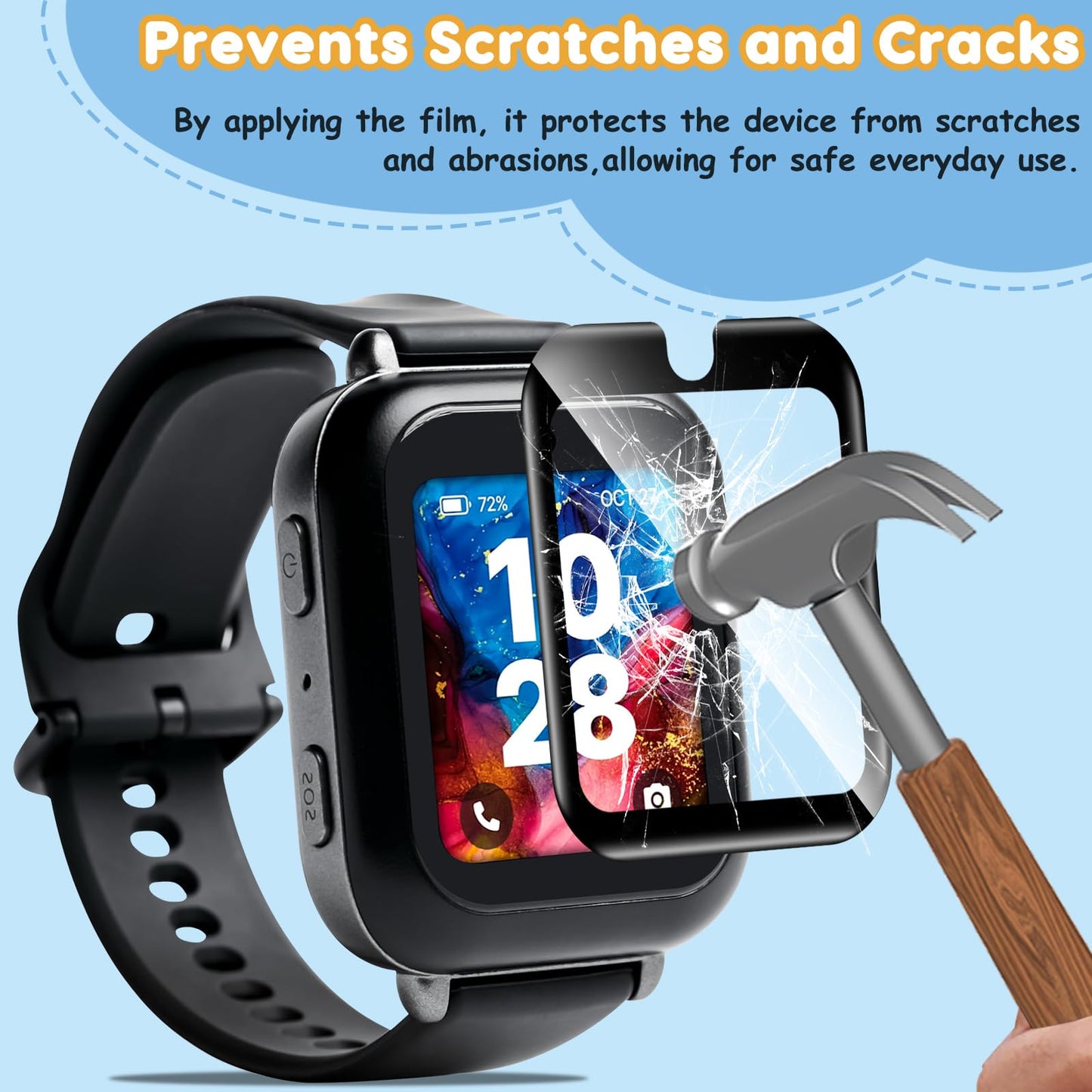 ottpluscase for Bark Watch Screen Protector, [2 Pack] Tempered Glass Screen Protector Overall Protection Anti-Scratch Touch Sensitive Ultra-Thin Lightweight for Bark Watch (2 Pack Clear)