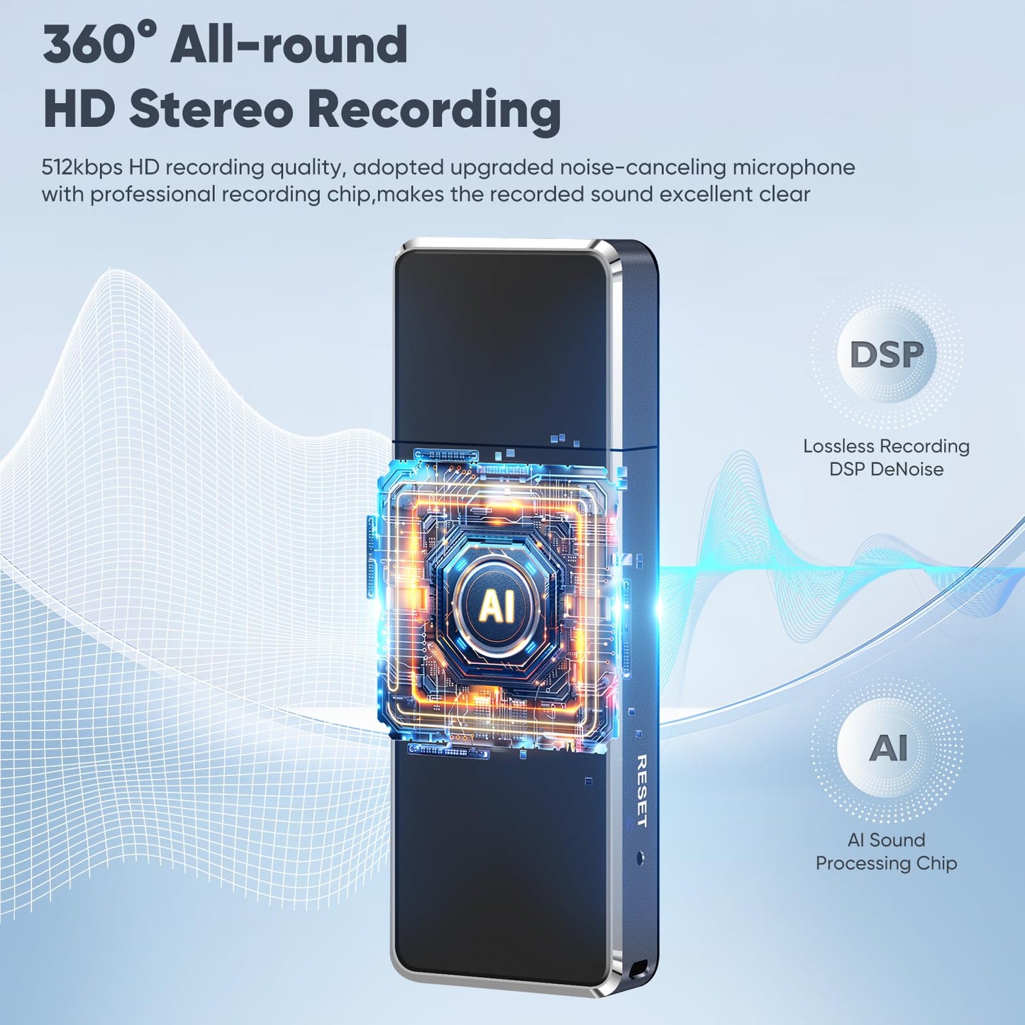 64Gb Digital Voice Recorder For Lectures Meetings - Evida Intelligent Voice Activated Recorder 512Kbps 288Hrs Usb Recording Devi