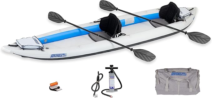 Sea Eagle 465FT FastTrack Inflatable Kayak 15'3" 1-3 Person Touring Kayak, Rigid External keel, Smoother Paddling Experien...