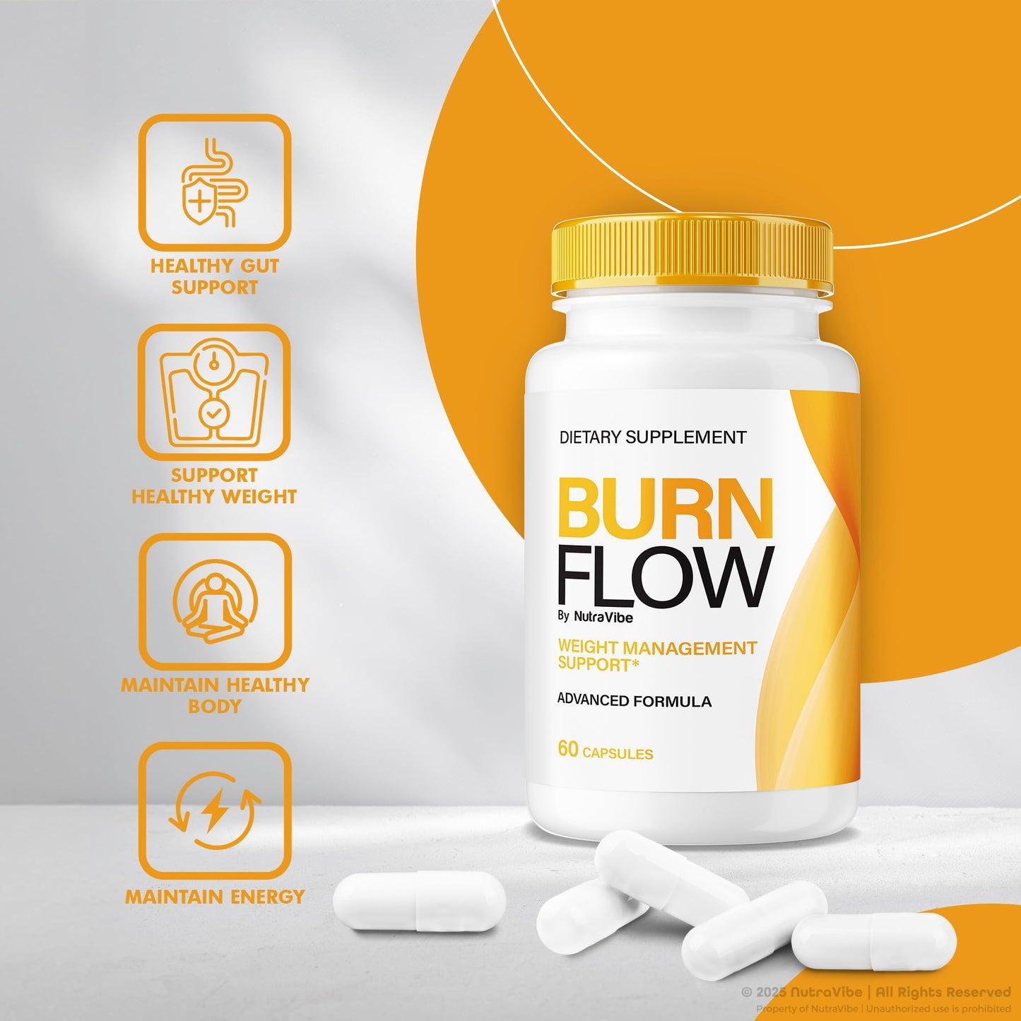(3 Pack) BurnFlow Capsules – Daily Formula with a Clean, Natural Blend to Support Body Goals, Fitness & Health | Just 2 Burn Flow Pills a Day for an Active, Balanced Lifestyle (180 Capsules)