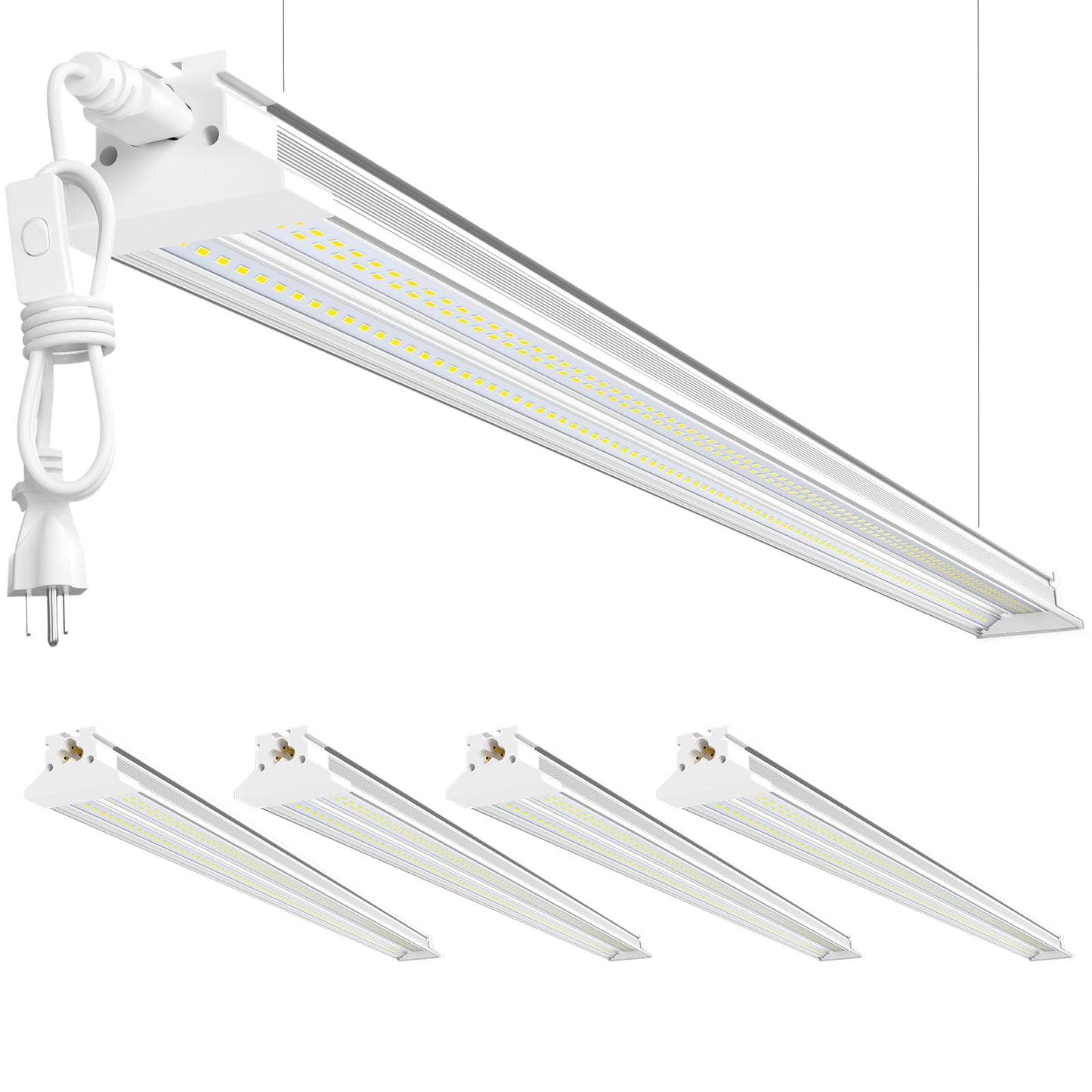 Upgrade Super Bright Hanging | Surface Mount 4' 10000LM 5000K 60W Linkable 4FT Led Shop Light, 4FT Led Shop Light for Workshop Garage Lighting Factory Warehouse Shop Workbench 4 Pack