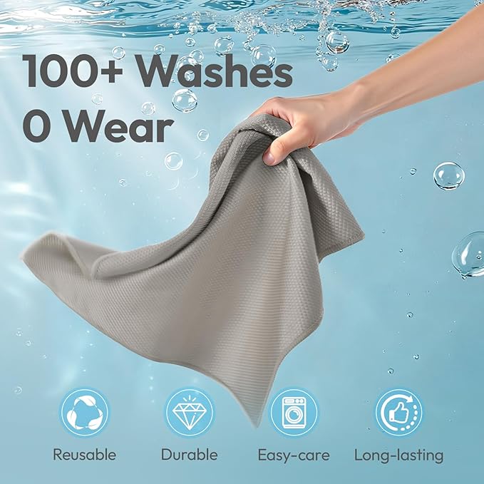 Nanoscale Microfiber Cleaning Cloth - Micro Fiber Cloth for Cleaning Rags - Clean for Glass Window, Car, Kitchen, Stainless Steel, 6pcs