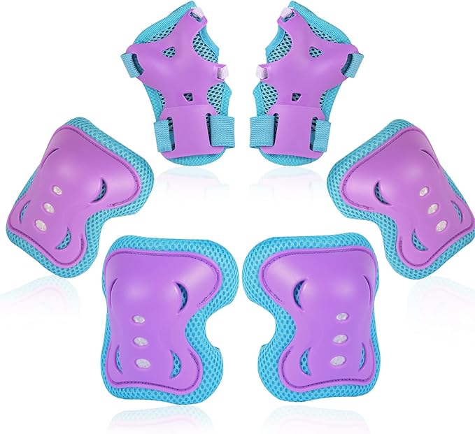 Youth/Kids Knee Pads Elbow Pads Wrist Guards Set for 3-15 Years Kids Protective Gear Set for Roller Skates Cycling Skatebo...